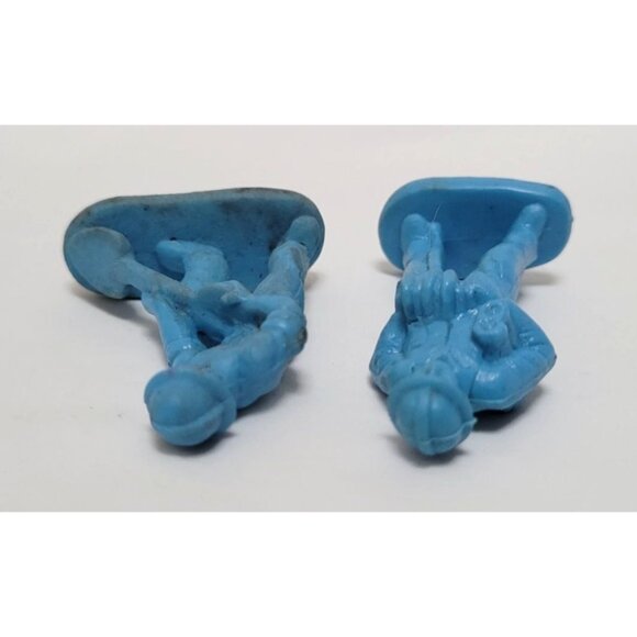 Lot of 2 Vintage Blue Hard Plastic Construction Worker Figures - Picture 5 of 6